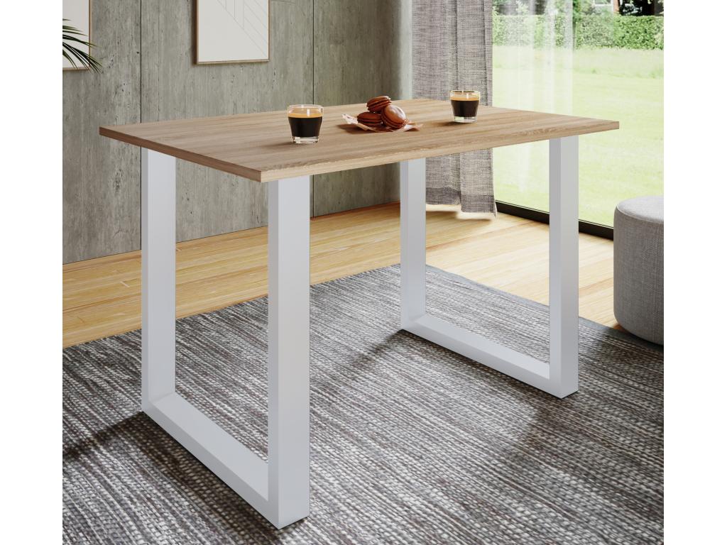 Maisonpuretop Premium Wood Kitchen Table Dining Table Xona U White 80 - 110 - Oak Maisonpuretop 34027QRQM