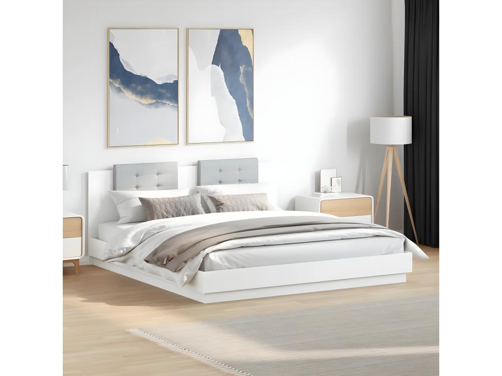 White bed frame without mattress, 180x200 cm, 78976GQAL