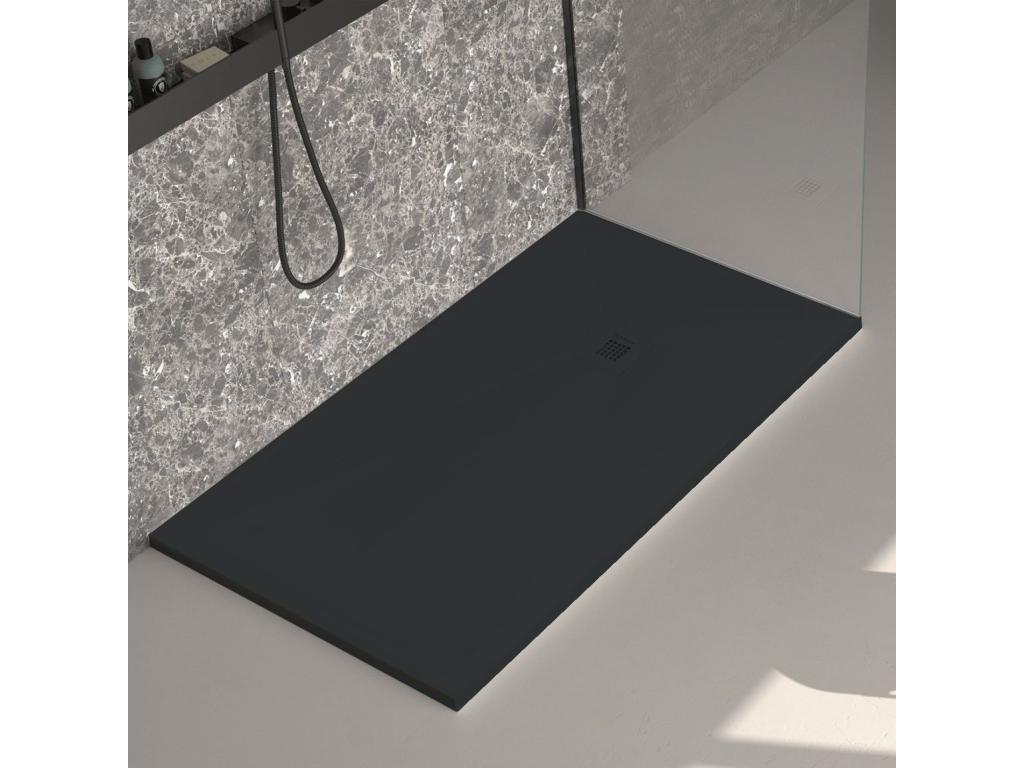 Smooth black shower tray Maisonpuretop Plus with colored grid - 130x70 cm 25547FUFX