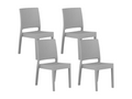 Set of 4 Artvivrestore garden chairs, synthetic material, light grey, 79648BLIE