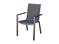 Grey aluminum and textilene garden armchair 77631FENY