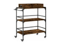 Smoked oak kitchen trolley 81.5x41x92.5 cm engineered wood 59343XMUM