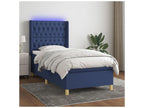 Maisonpuretop bed base with mattress and LED light, blue, 100x200 cm, fabric, 94980HMNV