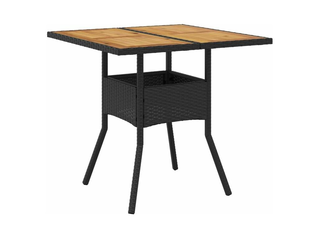 5-piece black rattan garden dining set and cushions, Maisonpuretop 77185FDHT