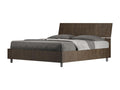 Bed with slatted base 160x190 with inclined headboard, walnut finish, Artvivrestore 26545GNAL