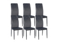 Set of 6 dining chairs - Velvet/Metal - Grey - Artvivrestore 79743KBVS