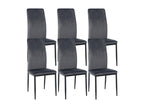 Set of 6 dining chairs - Velvet/Metal - Grey - Artvivrestore 79743KBVS