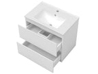 Bathroom vanity unit set 60cm with sink, storage column, and mirror, White 02808WNOV