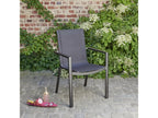 Grey aluminum and textilene garden armchair 77631FENY