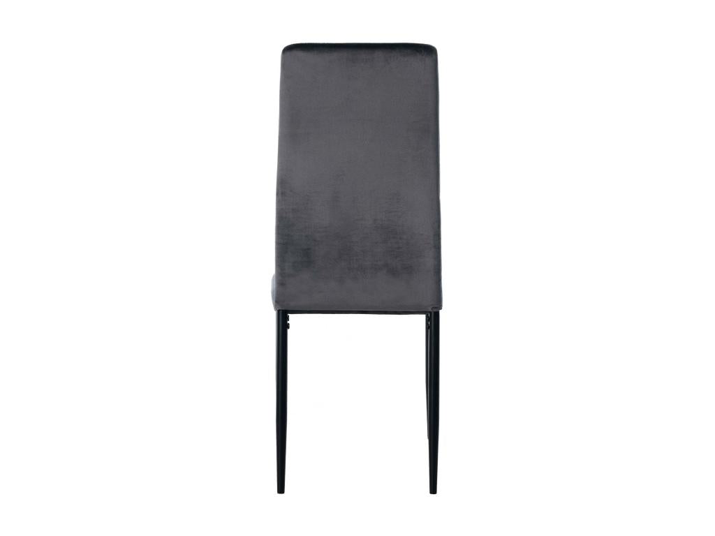 Set of 6 dining chairs - Velvet/Metal - Grey - Artvivrestore 79743KBVS