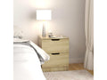 2-piece bedside tables, Oak, Artvivrestore, 40x40x50 cm, Chipboard, 66040ZVAT