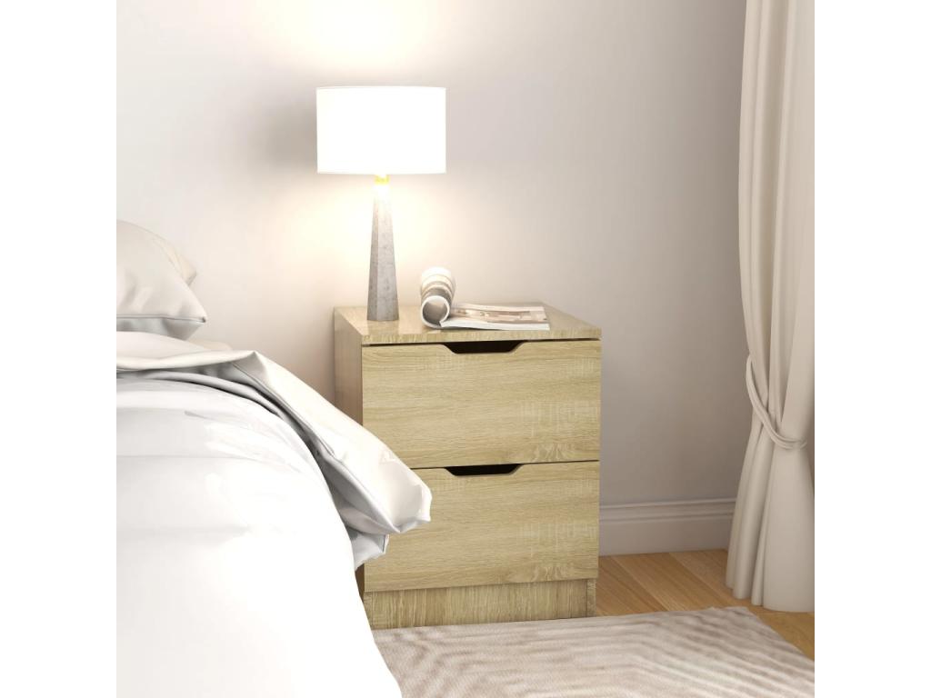 2-piece bedside tables, Oak, Artvivrestore, 40x40x50 cm, Chipboard, 66040ZVAT