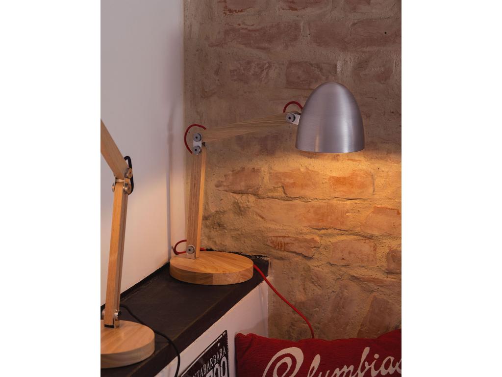 Artvivrestore Adjustable Silver Wood Desk Lamp 78224SMLM