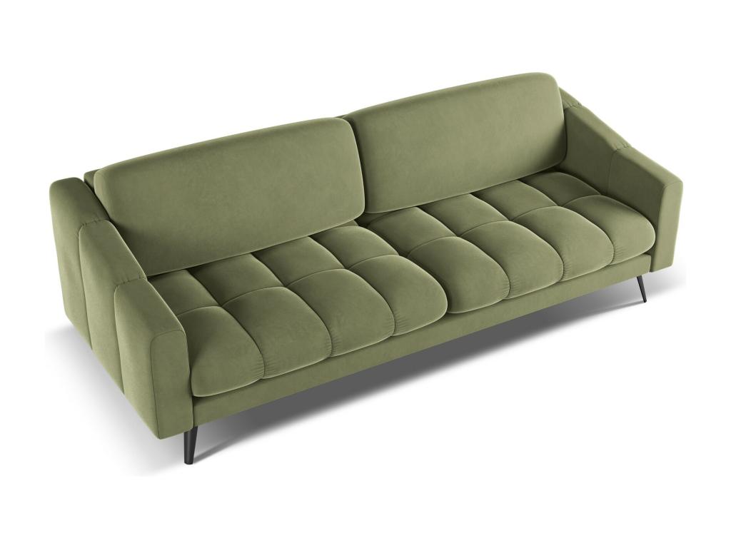 4-seater velvet sofa - olive - Artvivrestore 48047VMUX