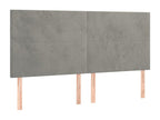 Light Grey LED Headboard 180x5x118/128 cm Velvet 22752SIFT