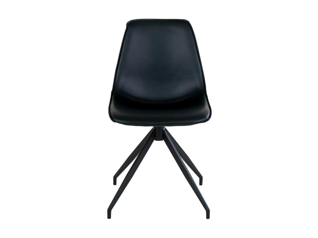 Maisonpuretop - Set of 6 Swivel Chairs in Black Faux Leather 97154EKLO