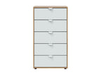 Maisonpuretop Chest of Drawers, Multipurpose Chest of Drawers, Bedroom Chest of Drawers, Furniture with Drawers, 60x40 h109 cm, White and Light Oak Knots, 43769NHLT