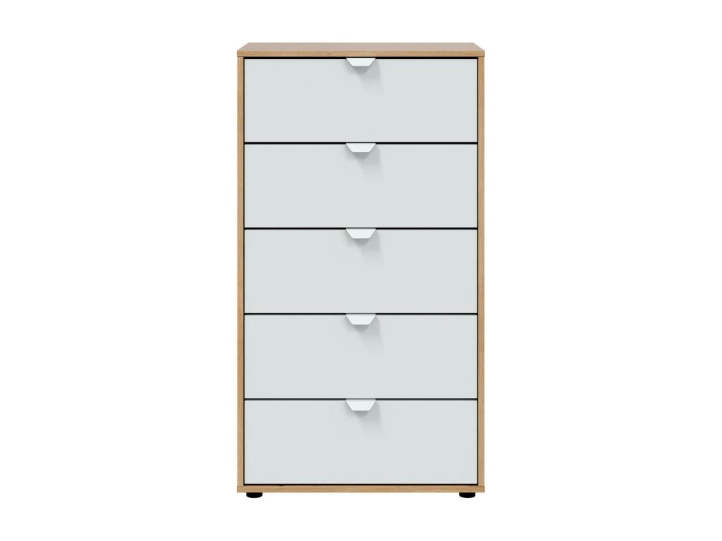 Maisonpuretop Chest of Drawers, Multipurpose Chest of Drawers, Bedroom Chest of Drawers, Furniture with Drawers, 60x40 h109 cm, White and Light Oak Knots, 43769NHLT
