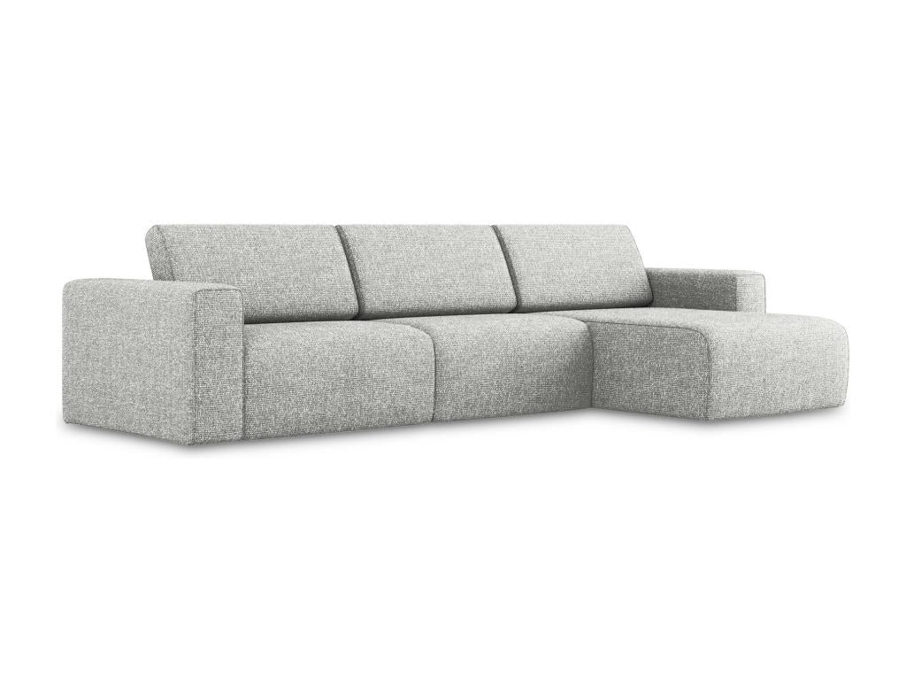 Modular corner sofa M right-hand in Strukturstoff - silver - Artvivrestore 07398GIAT