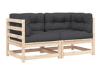 Garden corner sofas and cushions, 2 pcs, solid pine wood, 47834IYXH