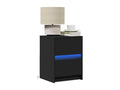 Bedside cabinets and Artvivrestoreères LED 2 pcs black engineered wood 51532TKVQ
