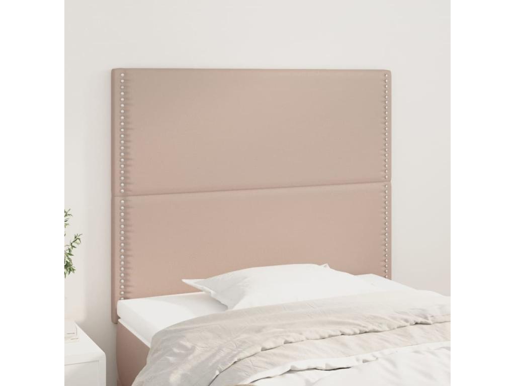 2-piece Cappuccino headboard 80x5x78/88 cm Faux leather 99990OCEG