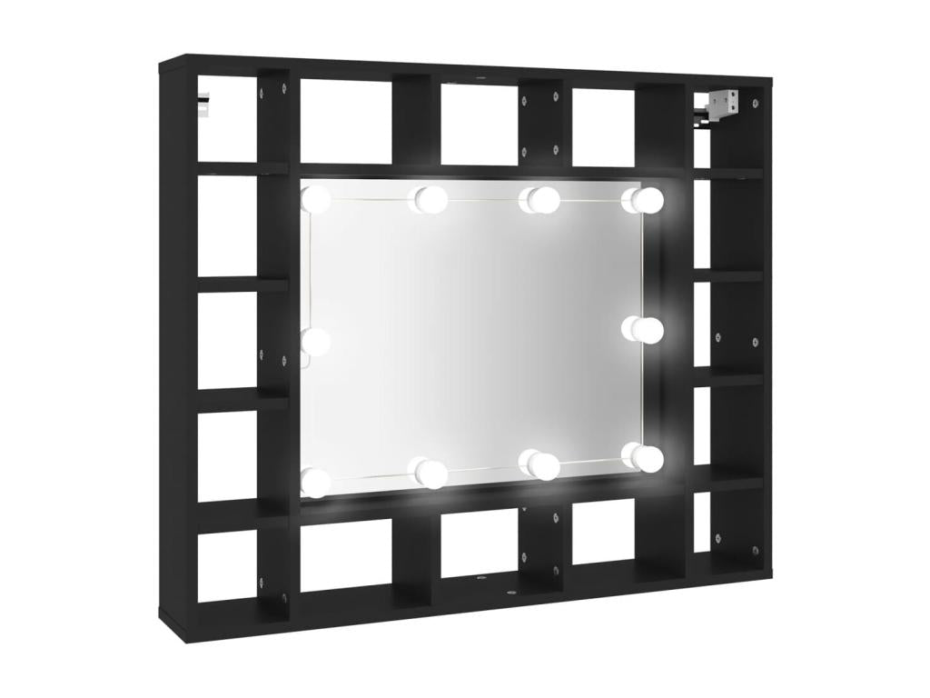 Black LED mirror cabinet 91x15x76.5 cm 36232MDMR