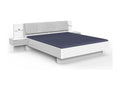 Adult double bed 180x200 cm with 2 bedside tables, white/light grey concrete finish - W- 289 x D- 228 x H- 92 cm 51444TBXC