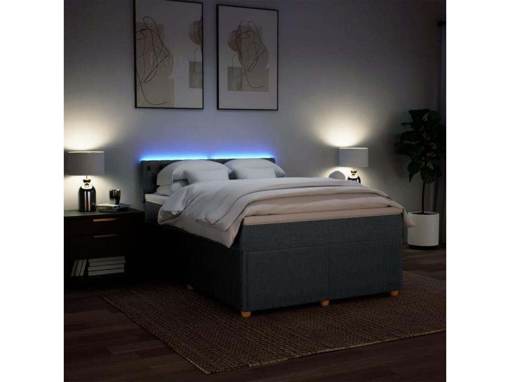 Maisonpuretop bed base with mattress, Dark Grey 160x200cm, Fabric 09308LRMQ