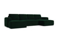 Panoramic convertible corner sofa in velvet - bottle green - Calmetop 37725RXXJ
