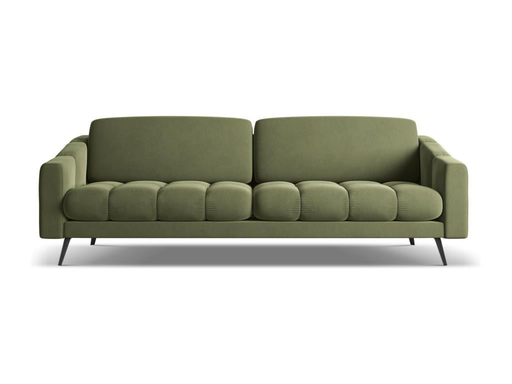 4-seater velvet sofa - olive - Artvivrestore 48047VMUX