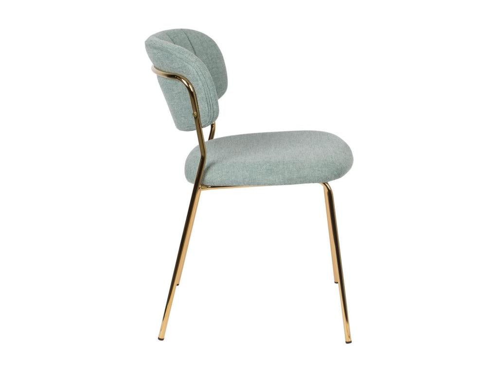Maisonpuretop - Light green fabric dining chair with gold legs 66188VJVT