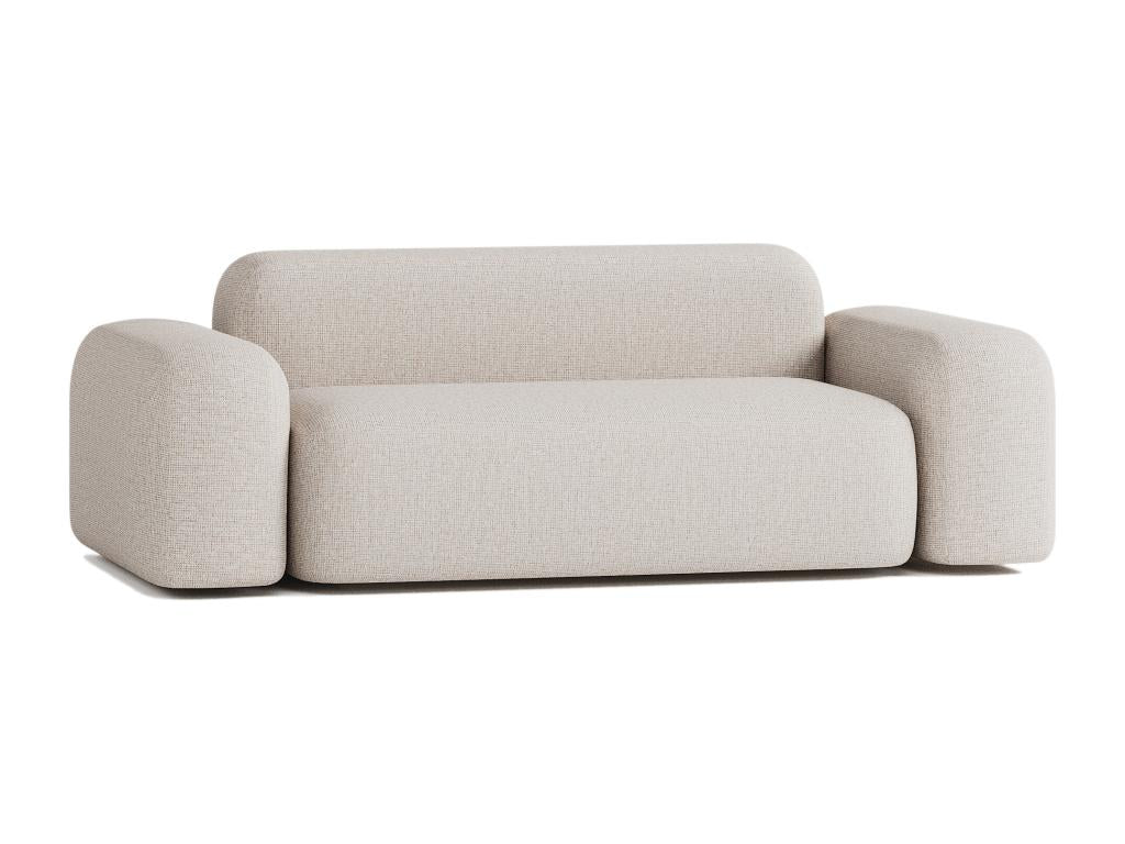 Max Contemporary 2-Seater Straight Sofa in Beige Fabric 73210WVLT