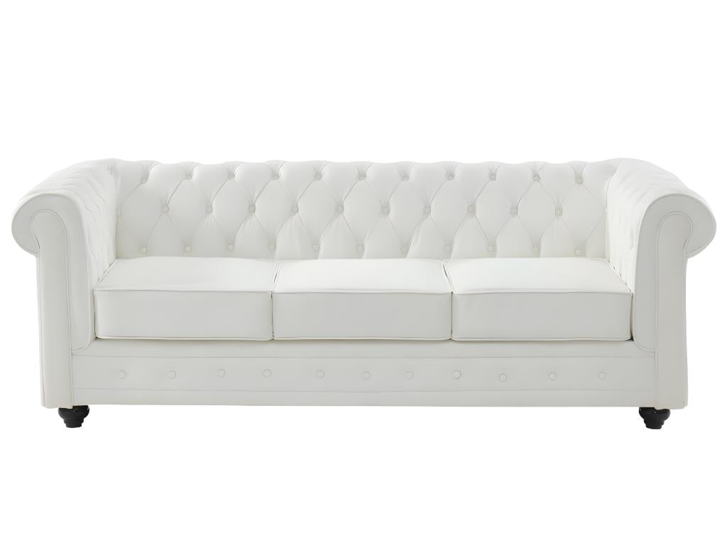 Maisonpuretop 96271KPKW 3-seater sofa in white buffalo leather