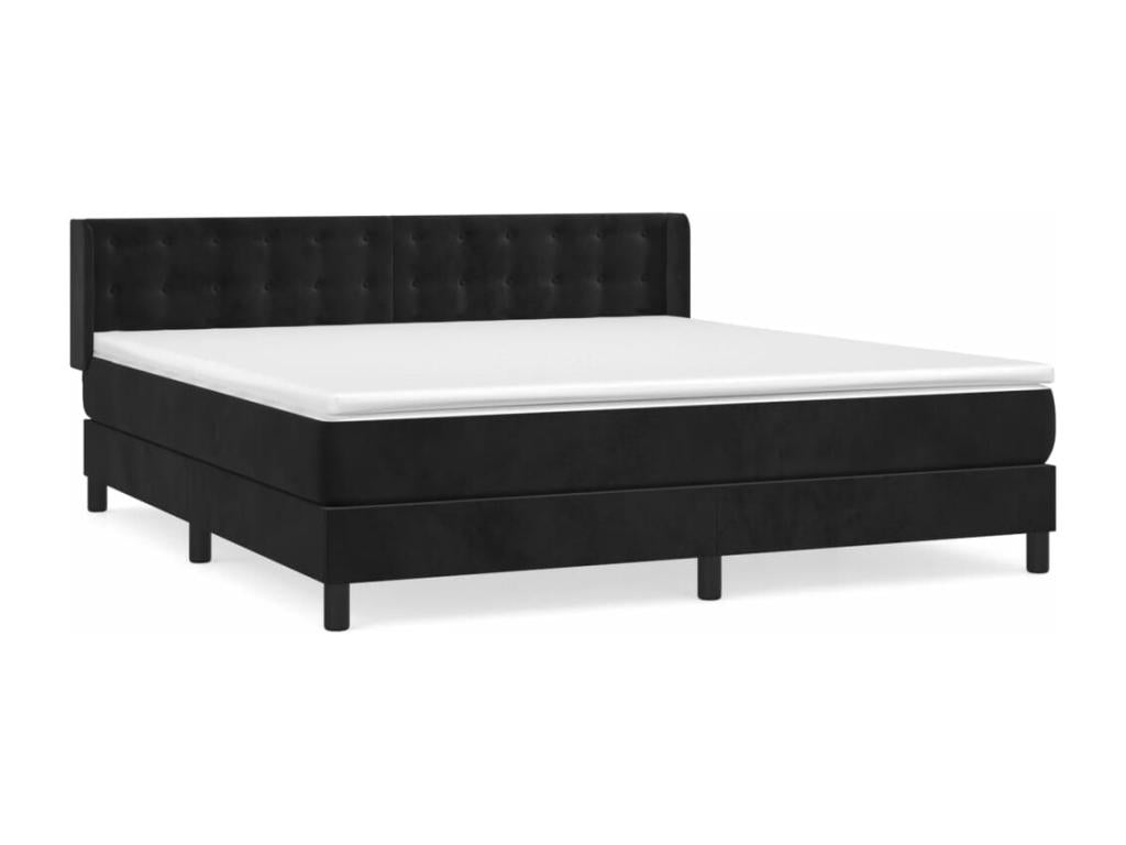 Maisonpuretop bed base and mattress, black, 160x200 cm, velvet, 20949QYTF