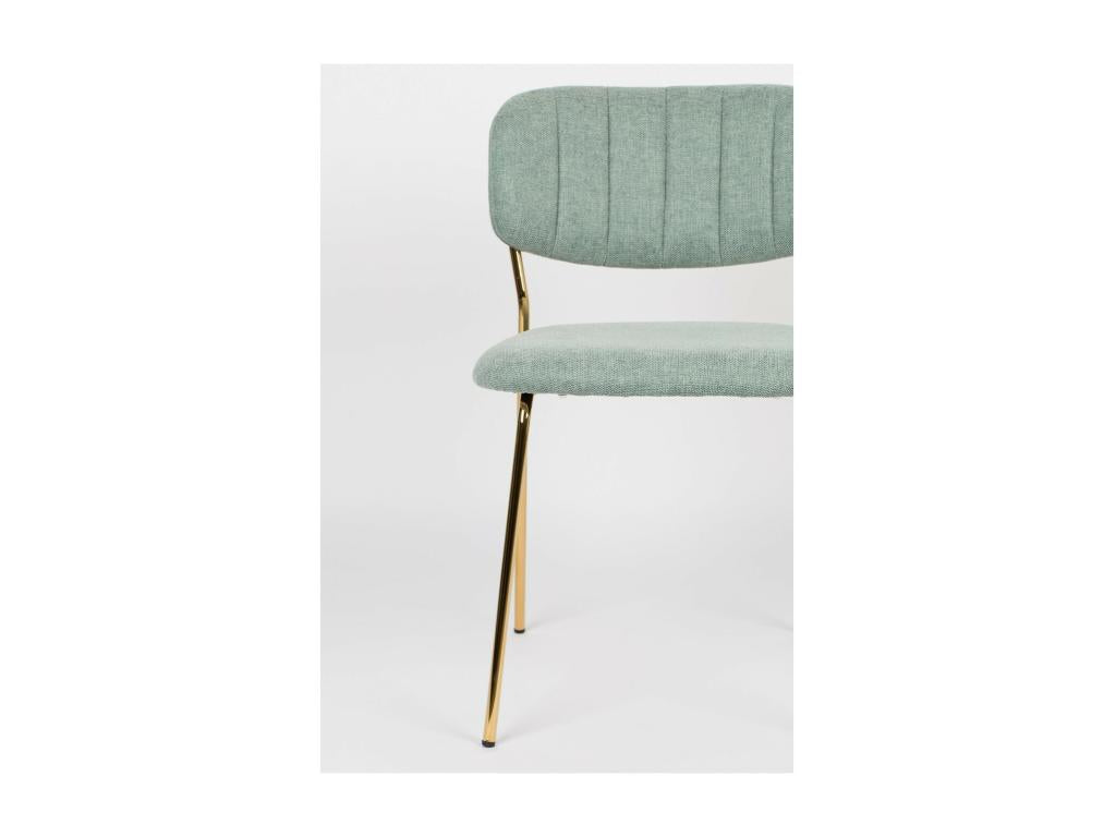 Maisonpuretop - Light green fabric dining chair with gold legs 66188VJVT