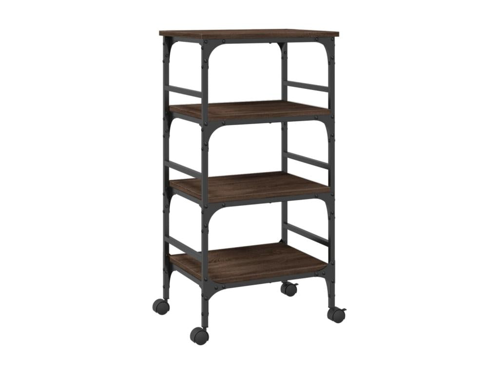 Brown oak kitchen trolley 45x35x89.5 engineered wood 22409OLJB