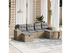 6-piece garden furniture set with cushions, méArtvivrestore beige woven resin 35101DEJX