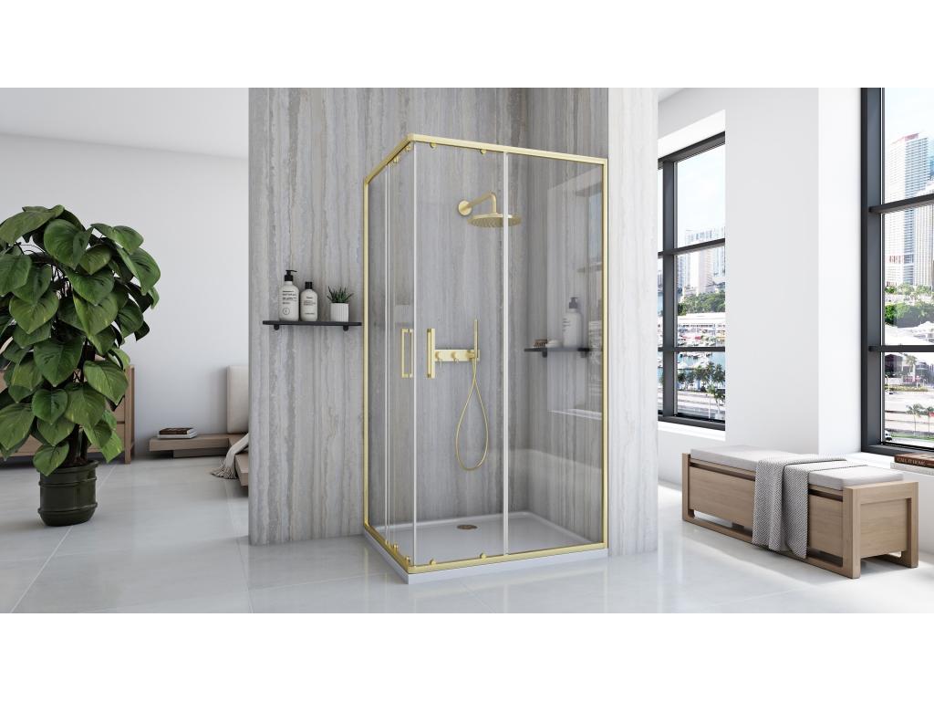 Calmetop 80x100 Brush Gold Shower Enclosure 23026UMJE