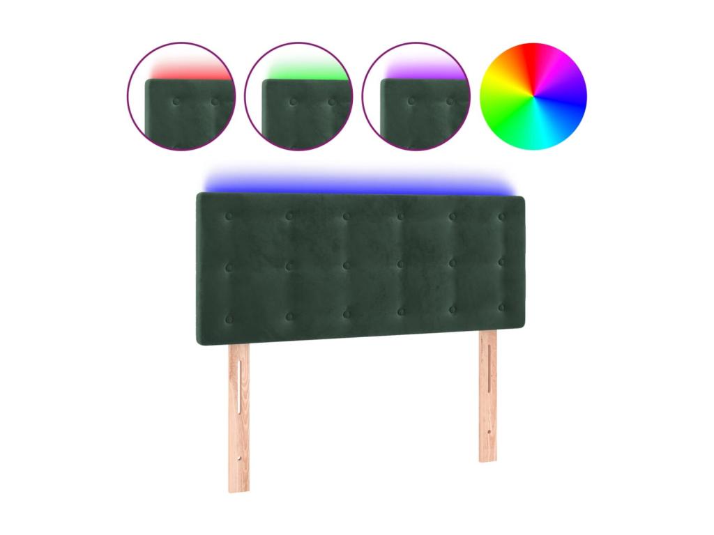 Dark Green LED Headboard 90x5x78/88 cm Velvet 48294EFAI