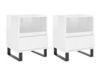 2-piece bedside tables, glossy white, 40x35x50 cm, 31627BYPG