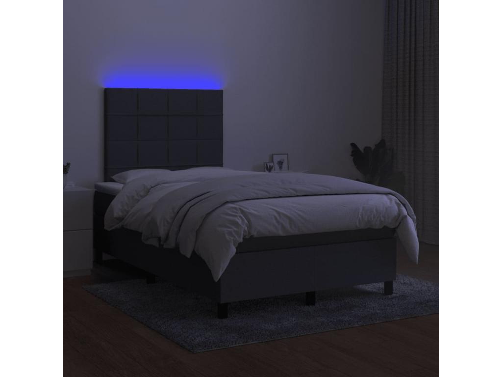 Maisonpuretop bed base with LED light, dark grey, 120x190 cm, fabric, 42290XOTB