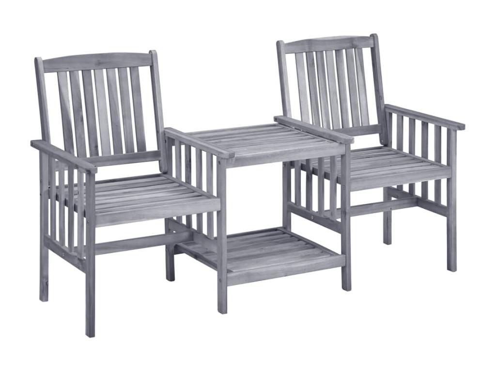 Garden chairs with tea table and cushions, Maisonpuretop solid wood, 83286NHZO