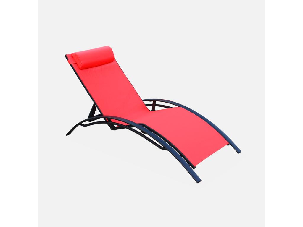 Maisonpuretop aluminum sun loungers - Maisonpuretop - Aluminum and textilene sun loungers 57422OKBV