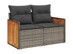 13-piece garden furniture set with cushions, grey woven resin, 17285CZCN