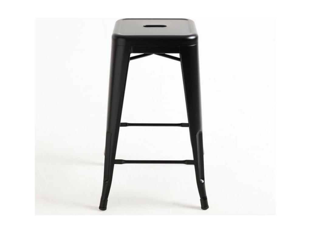 Kontoir 65cm Matte Black Steel Industrial Stool 63550YNIL