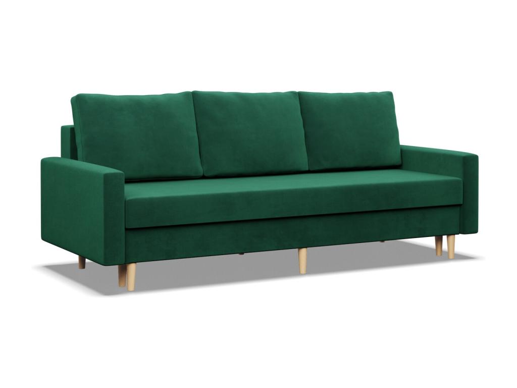 3-seater sofa with sleeper function, reversible cushion, green, 79487SZXV