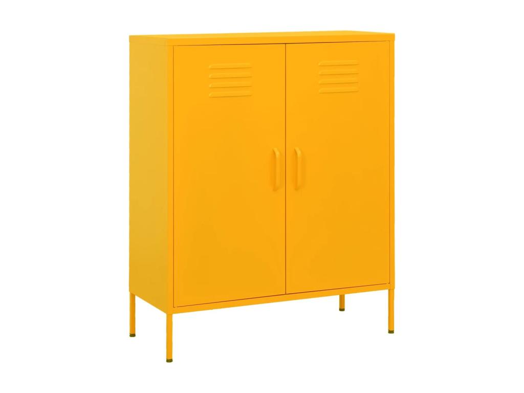 Mustard Yellow Storage Cabinet 80x35x101.5 cm Steel 96753THZB