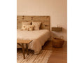 Set of headboard and bedside tables in aged wood, 140x80cm - Maisonpuretop 36105FQZB