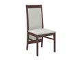 Dark walnut wood chair with Calmetop-Tissu fabric 27128 49668NAAJ